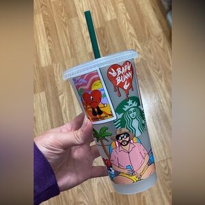 Starbucks Multicolor Tumbler with Green Straw